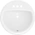 PROFLO Rockaway 19" Circular Vitreous China Drop In Bathroom Sink with Overflow and 3 Faucet Holes at 4" Centers White