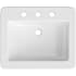 PROFLO Hoffman 21" Rectangular Vitreous China Drop In Bathroom Sink with Overflow and 3 Faucet Holes at 8" Centers White