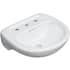 PROFLO Lisbon Valley 20-1/4" Oval Vitreous China Pedestal Bathroom Sink with Overflow and 3 Faucet Holes at 8" Centers White