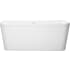 PROFLO Borealis 59" Free Standing Acrylic Soaking Tub with Center Drain, Drain Assembly, and Overflow White