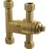 PROFLO 3/8" Thermostatic Mixing Valve - Two Outlets Rough Brass