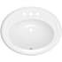 PROFLO Getchell 20" Oval Enameled Steel Drop In Bathroom Sink with Overflow and 3 Faucet Holes at 4" Centers White