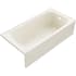 PROFLO Hillsboro 60" x 30" Three Wall Alcove Acrylic Soaking Tub with Right Drain and Overflow Biscuit