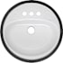 PROFLO Getchell 18" Circular Enameled Steel Drop In Bathroom Sink with Overflow and 3 Faucet Holes at 4" Centers White