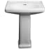 PROFLO Alder Creek 25-1/2" Rectangular Vitreous China Pedestal Bathroom Sink with Overflow and 3 Faucet Holes at 4" Centers - Sink Only Biscuit