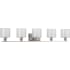 Progress Lighting Invite 5 Light Bathroom Vanity Light with Mylar Shades - 42" Wide Brushed Nickel