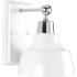 Progress Lighting Bramlett Single Light 6" Wide Bathroom Sconce with A Metal Reflective Shade Polished Chrome
