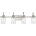 Progress Lighting Aiken 4 Light 32" Wide Bathroom Vanity Light Brushed Nickel