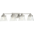 Progress Lighting Hinton 4 Light 7" Wide Bathroom Vanity Light Brushed Nickel