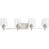 Progress Lighting Calais 4 Light 34" Wide Bathroom Vanity Light with Clear Glass Shades Brushed Nickel