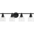 Progress Lighting Ambrose 4 Light 29" Wide Bathroom Vanity Light with Clear Glass Shades Matte Black