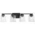 Progress Lighting Gilmour 4 Light 28" Wide Bathroom Vanity Light with Clear Glass Shades Matte Black