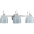 Progress Lighting Dalton 3 Light 24" Wide Bathroom Vanity Light with Metal Shades Polished Chrome