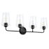 Progress Lighting Celino 4 Light 33" Wide Vanity Light with Clear Glass Black