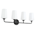 Progress Lighting Celino 4 Light 33" Wide Vanity Light with White Glass Black