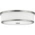 Progress Lighting Bezel Single Light 16" Wide Integrated LED Flush Mount Drum Ceiling Fixture Brushed Nickel