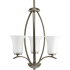 Progress Lighting Joy 3 Light 15" Wide Chandelier Antique Bronze with White Glass