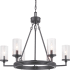 Progress Lighting Gresham 6 Light 28" Wide Taper Candle Chandelier Graphite