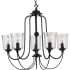 Progress Lighting Bowman 5 Light 26" Wide Taper Candle Chandelier Matte Black