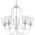 Progress Lighting Bowman 5 Light 26" Wide Taper Candle Chandelier Cottage White