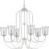 Progress Lighting Bowman 6 Light 32" Wide Taper Candle Chandelier Cottage White