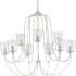 Progress Lighting Bowman 9 Light 37" Wide Taper Candle Chandelier Cottage White