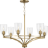 Progress Lighting Parkhurst 6 Light 30" Wide Taper Candle Ring Chandelier with Clear Glass Shades Brushed Bronze
