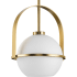 Progress Lighting Delayne 9" Wide Mini Pendant with Frosted Glass Shade Brushed Bronze