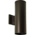 Progress Lighting 5IN CYL RNDS 2 Light 14" Tall LED Outdoor Wall Sconce with Integrated LEDs Antique Bronze