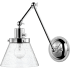 Progress Lighting Hinton 14" Adjustable Wall Sconce with On/Off Switch and Glass Shade Polished Nickel