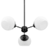 Prominence Home Stoll 3 Light 22" Wide Sputnik Chandelier with Opal Glass Shades Matte Black / Opal