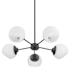 Prominence Home Stoll 5 Light 27" Wide Sputnik Chandelier with Opal Glass Shades Matte Black / Opal