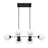 Prominence Home Stoll 6 Light 36" Wide Linear Chandelier with Opal Glass Shades Matte Black / Opal