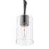 Prominence Home Lantier 4" Wide Mini Pendant with Clear Glass Shade Matte Black / Clear
