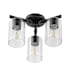 Prominence Home Lantier 3 Light 14" Wide Semi-Flush Ceiling Fixture with Clear Glass Shades Matte Black / Clear