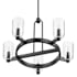Prominence Home Hansley 5 Light 26" Wide Chandelier with Clear Glass Shades Matte Black / Clear