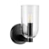 Prominence Home Hansley 9" Tall Wall Sconce with Clear Glass Shade Matte Black / Clear