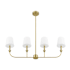 Prominence Home Billet 4 Light 37" Wide Linear Chandelier with Cotton Shades Brushed Gold