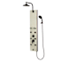 Pulse Barcelona Shower Panel with 2.5 GPM Rain Shower, Bodysprays, Multi-Function Handshower, and Hose White Venetian Glass