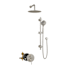 Pulse Refuge Pressure Balanced Shower System with Shower Head, Hand Shower, Slide Bar, and Hose Brushed Nickel