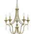 Quoizel Joules 5 Light 25" Wide Chandelier Aged Brass