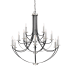 Quoizel Alana 15 Light 41" Wide 3 Tier Candle Style Chandelier with Crystal Accents Mystic Black