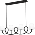 Quoizel Atkins 4 Light 40" Wide Linear Chandelier with Etched Opal Shades Matte Black
