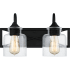 Quoizel Bartley 2 Light 16" Wide Bathroom Vanity Light Matte Black