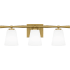 Quoizel Brindley 3 Light 24" Wide Vanity Light with Frosted Glass Shades Aged Brass