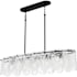 Quoizel Cassidy 5 Light 43" Wide Linear Chandelier with Swirl Glass Shade Matte Black