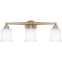 Quoizel Cecilia 3 Light 24" Wide Bathroom Vanity Light with Sandblasted Glass Shades Bronze Gold