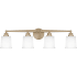 Quoizel Cecilia 4 Light 32" Wide Bathroom Vanity Light with Sandblasted Glass Shades Bronze Gold