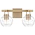 Quoizel Celina 2 Light 16" Wide Vanity Light with Faceted Glass Shades Bronze Gold