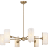 Quoizel Curran 6 Light 36" Wide Chandelier with Ribbed Swirl Glass Shades Bronze Gold